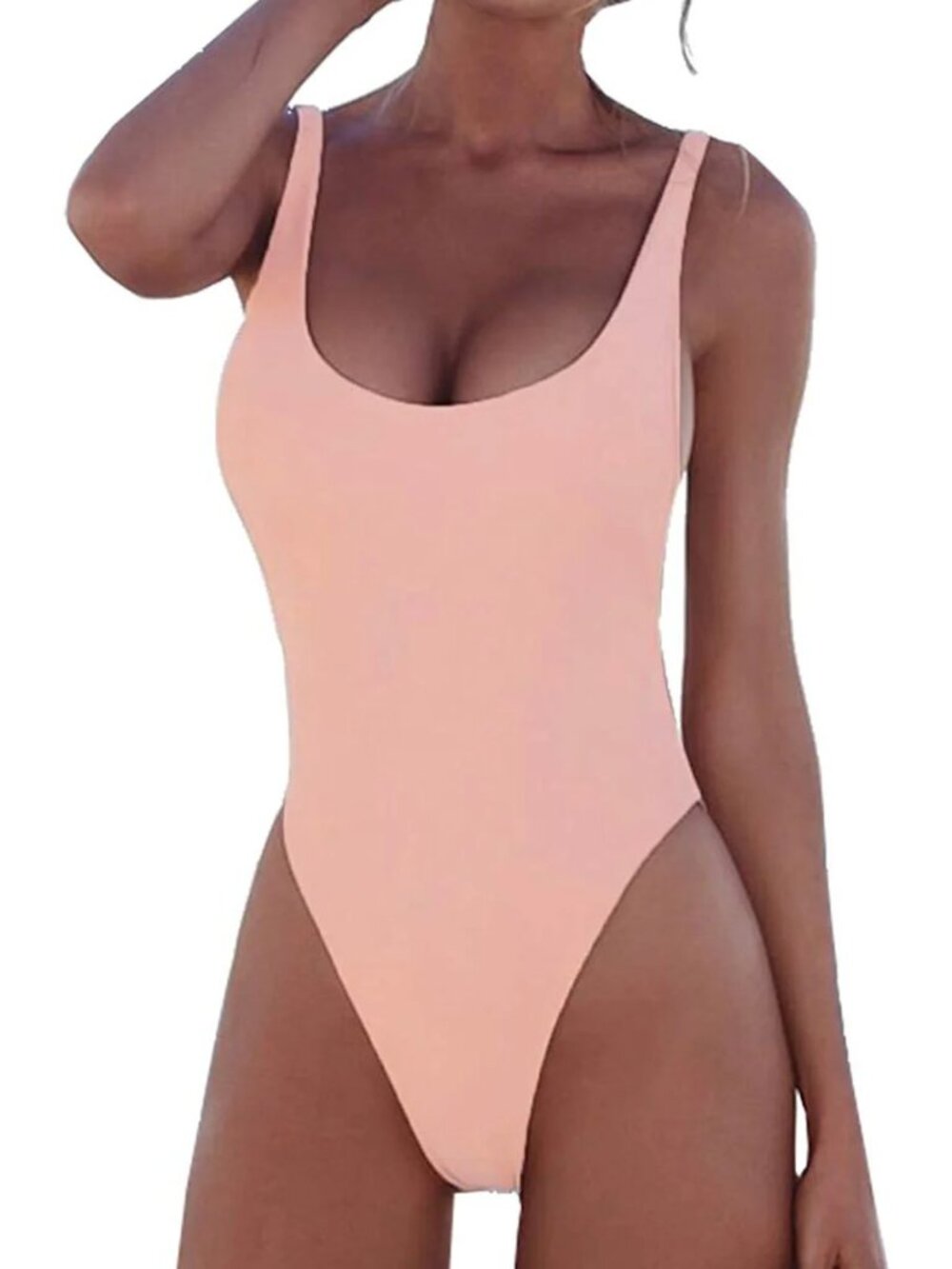 Pretty Garden Blush Pink Peach Classic One-Piece Swimsuit